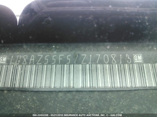 1G8AZ55F57Z170813 - 2007 SATURN ION LEVEL 2 GREEN photo 9