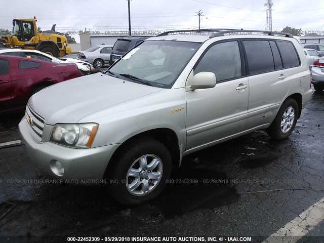 JTEHF21A320090344 - 2002 TOYOTA HIGHLANDER LIMITED GOLD photo 2