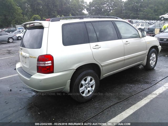 JTEHF21A320090344 - 2002 TOYOTA HIGHLANDER LIMITED GOLD photo 4