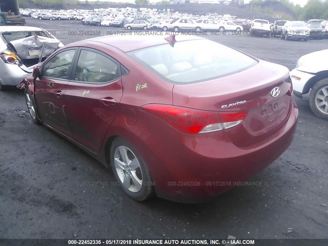 KMHDH4AE9BU128157 - 2011 HYUNDAI ELANTRA GLS/LIMITED RED photo 3