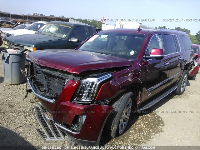 1GYS3HKJ4HR142454 - 2017 CADILLAC ESCALADE ESV LUXURY RED photo 2