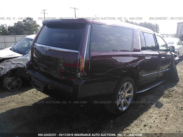 1GYS3HKJ4HR142454 - 2017 CADILLAC ESCALADE ESV LUXURY RED photo 4