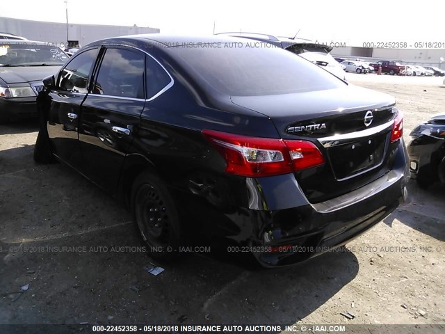 3N1AB7AP7HY247636 - 2017 NISSAN SENTRA S/SV/SR/SL BLACK photo 3