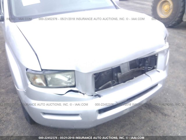 2HJYK16566H502503 - 2006 HONDA RIDGELINE RTL SILVER photo 6