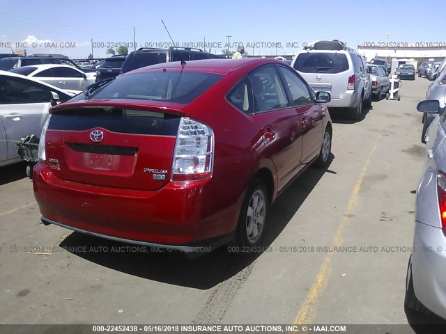 JTDKB20U767542407 - 2006 TOYOTA PRIUS წითელი ფოტო 4