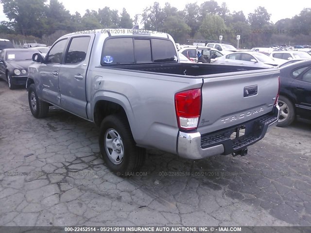 5TFAZ5CN5GX006344 - 2016 TOYOTA TACOMA DBL CAB/SR5/TRD SPORT/OR SILVER photo 3