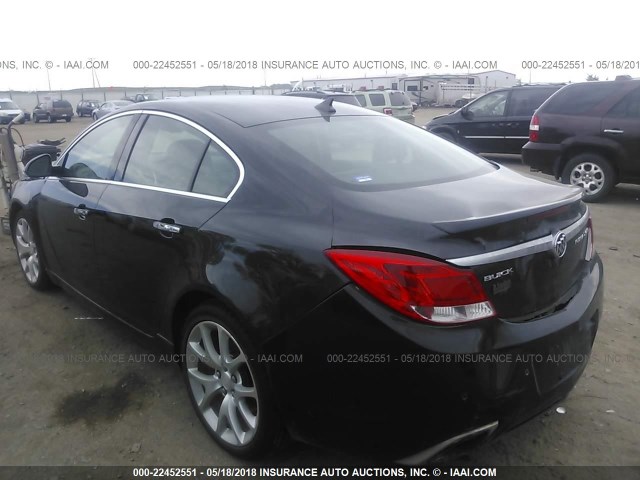 2G4GV5GV4D9248130 - 2013 BUICK REGAL GS BLACK photo 3