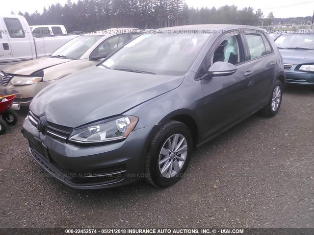 3VW217AU4FM013336 - 2015 VOLKSWAGEN GOLF GRAY photo 2