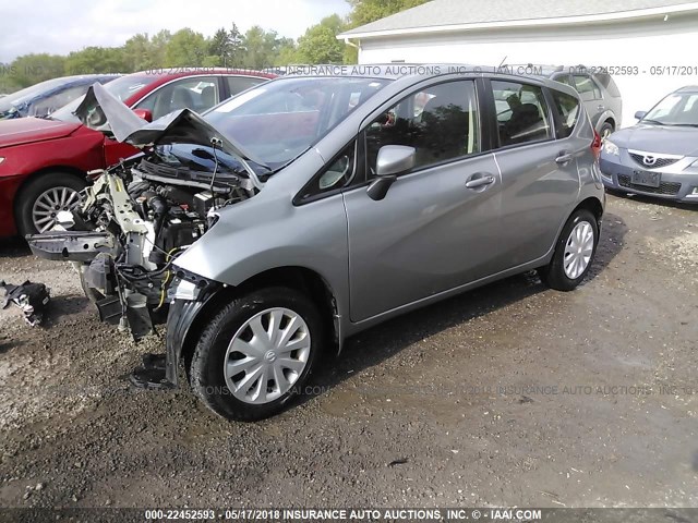 3N1CE2CP7FL365390 - 2015 NISSAN VERSA NOTE S/S PLUS/SV/SL/SR SILVER photo 2