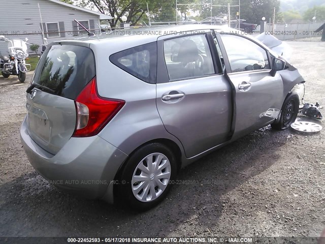 3N1CE2CP7FL365390 - 2015 NISSAN VERSA NOTE S/S PLUS/SV/SL/SR SILVER photo 4