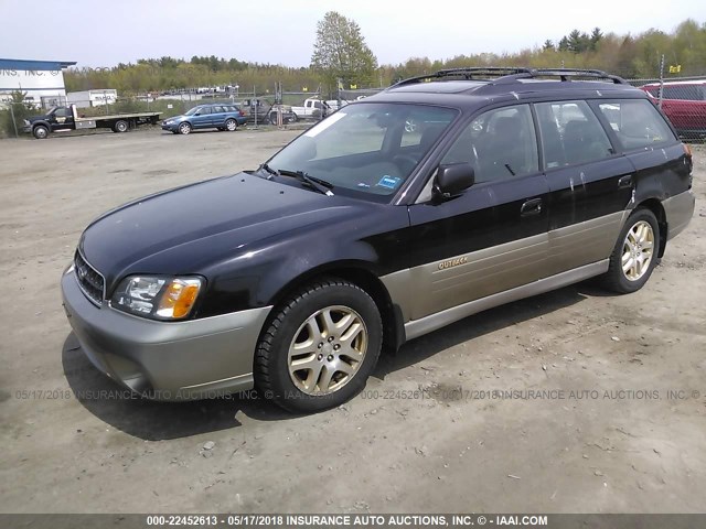 4S3BH686937604574 - 2003 SUBARU LEGACY OUTBACK LIMITED BLACK photo 2