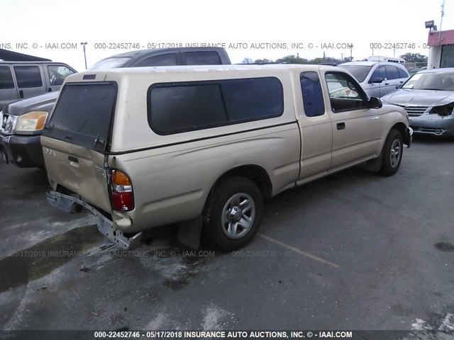 5TEVL52N62Z134629 - 2002 TOYOTA TACOMA XTRACAB GOLD photo 4