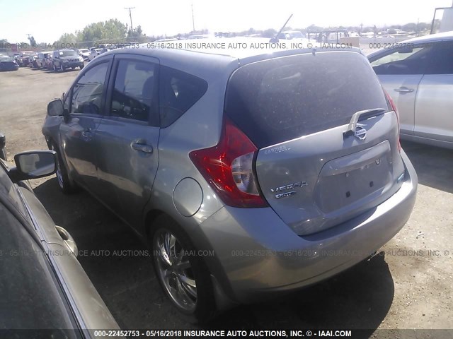 3N1CE2CP9EL392766 - 2014 NISSAN VERSA NOTE S/S PLUS/SV/SL SILVER photo 3