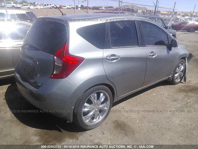 3N1CE2CP9EL392766 - 2014 NISSAN VERSA NOTE S/S PLUS/SV/SL SILVER photo 4