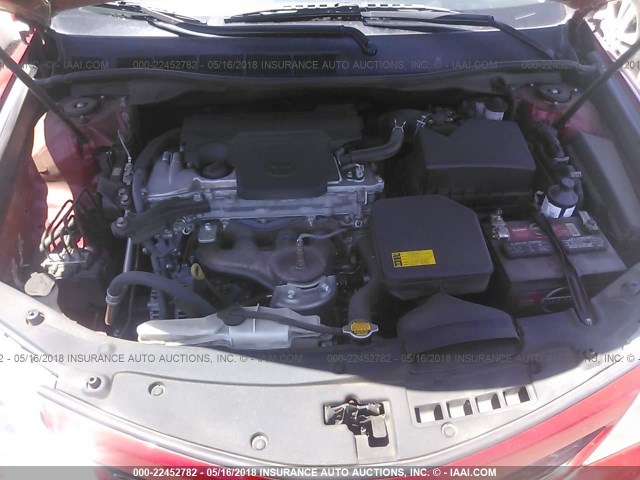 4T1BF1FK1DU643148 - 2013 TOYOTA CAMRY L/SE/LE/XLE წითელი ფოტო 10