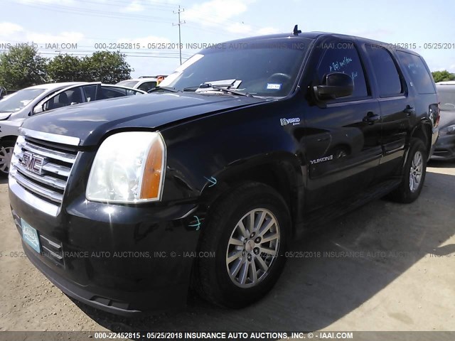 1GKFC13509R143803 - 2009 GMC YUKON HYBRID BLACK photo 2