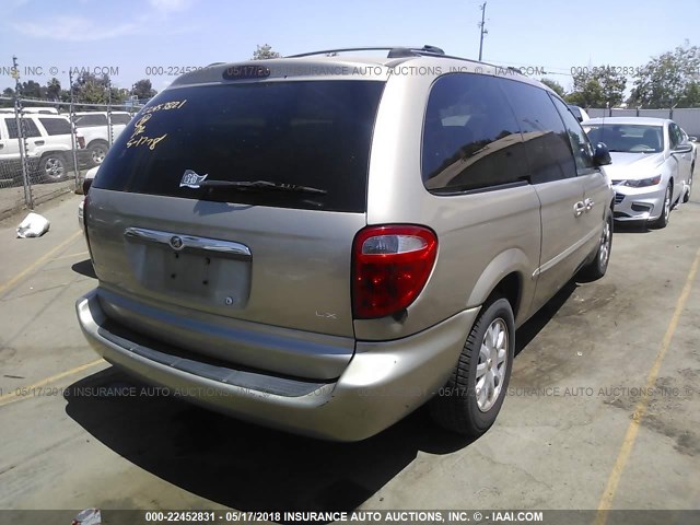 2C4GP44392R789263 - 2002 CHRYSLER TOWN & COUNTRY LX GOLD photo 4