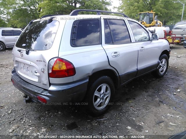 KM8SC73D23U469770 - 2003 HYUNDAI SANTA FE GLS/LX SILVER photo 4