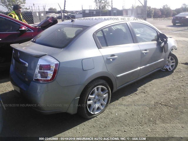 3N1AB6AP4CL715130 - 2012 NISSAN SENTRA 2.0/2.0S/SR/2.0SL GRAY photo 4