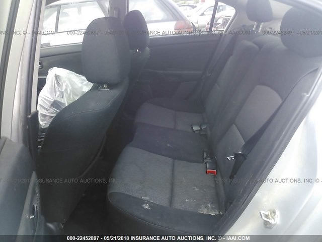 JM1BK12F081102057 - 2008 MAZDA 3 I SILVER photo 8