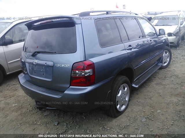 JTEEP21A560145561 - 2006 TOYOTA HIGHLANDER LIMITED BLUE photo 4