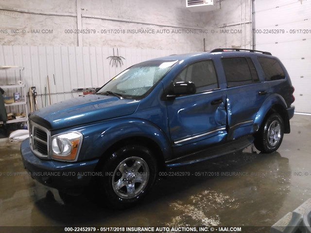 1D4HB58DX4F163083 - 2004 DODGE DURANGO LIMITED BLUE photo 2