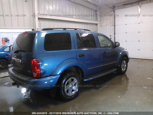 1D4HB58DX4F163083 - 2004 DODGE DURANGO LIMITED BLUE photo 4