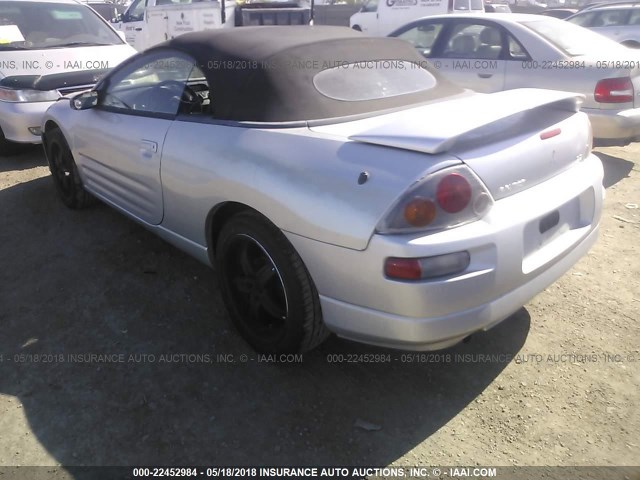 4A3AE45G53E003452 - 2003 MITSUBISHI ECLIPSE SPYDER GS SILVER photo 3