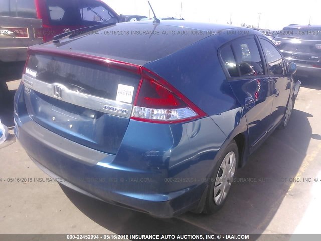 JHMZE2H56ES002141 - 2014 HONDA INSIGHT LX BLUE photo 4