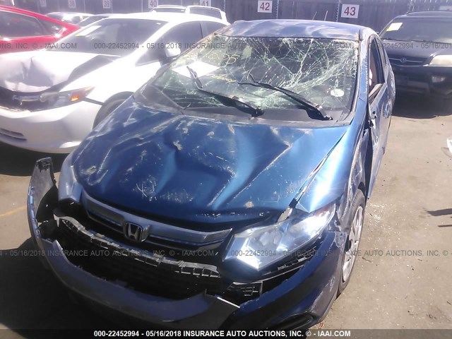 JHMZE2H56ES002141 - 2014 HONDA INSIGHT LX BLUE photo 6