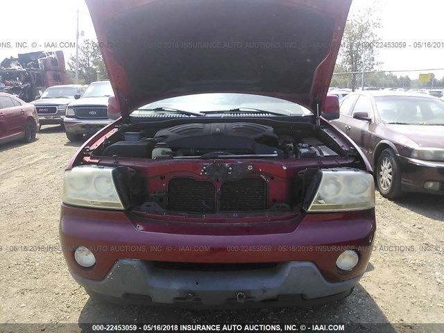 5LMEU88H44ZJ02382 - 2004 LINCOLN AVIATOR 红色 照片 10