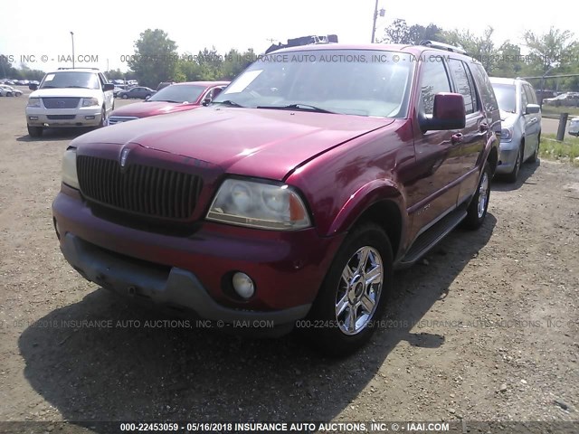 5LMEU88H44ZJ02382 - 2004 LINCOLN AVIATOR RED photo 2