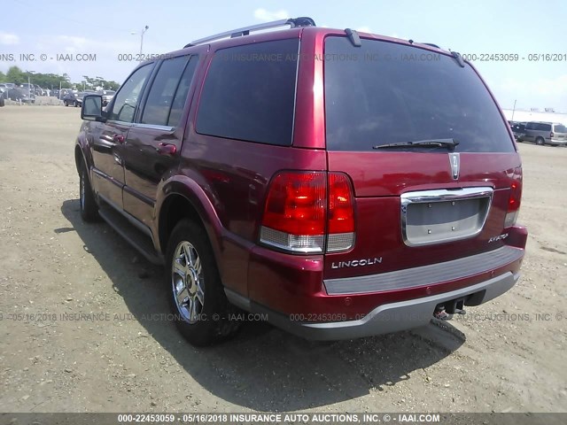 5LMEU88H44ZJ02382 - 2004 LINCOLN AVIATOR RED photo 3