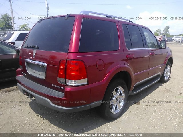 5LMEU88H44ZJ02382 - 2004 LINCOLN AVIATOR RED photo 4