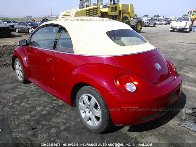 3VWPF31Y27M407521 - 2007 VOLKSWAGEN NEW BEETLE CONVERTIBLE RED photo 3