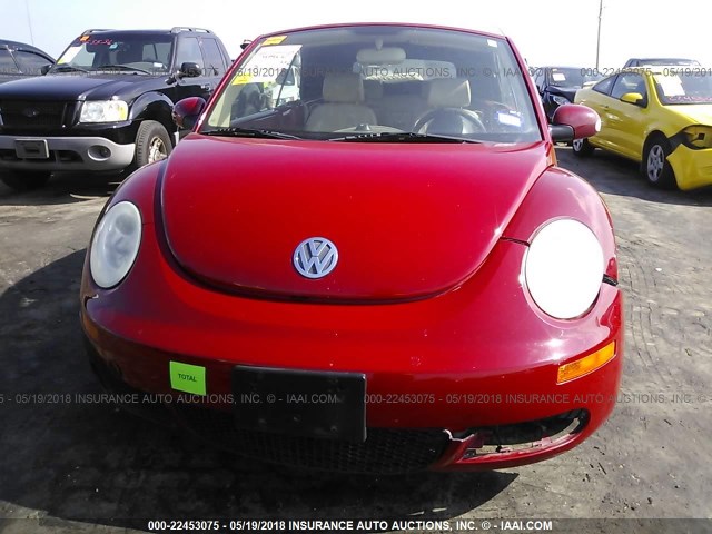 3VWPF31Y27M407521 - 2007 VOLKSWAGEN NEW BEETLE CONVERTIBLE RED photo 6