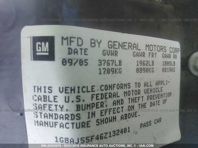 1G8AJ55F46Z132401 - 2006 SATURN ION LEVEL 2 Qızıl foto 9