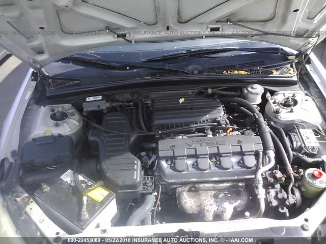 1HGEM22914L026565 - 2004 HONDA CIVIC EX SILVER photo 10