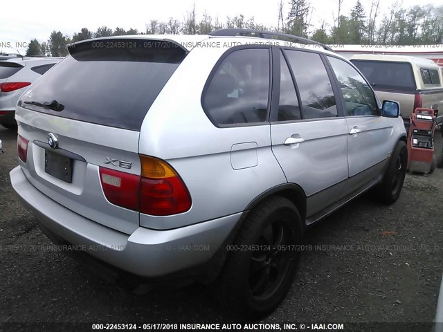 5UXFA535X2LH80488 - 2002 BMW X5 3.0I SILVER photo 4