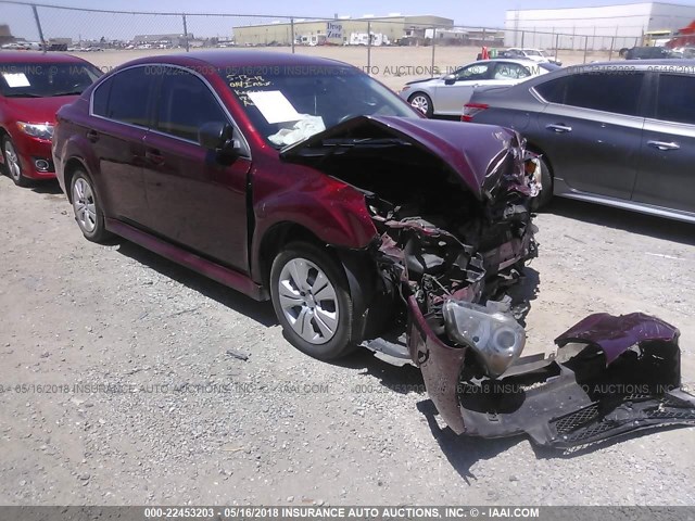 4S3BMBA6XB3264453 - 2011 SUBARU LEGACY 2.5I RED photo 1