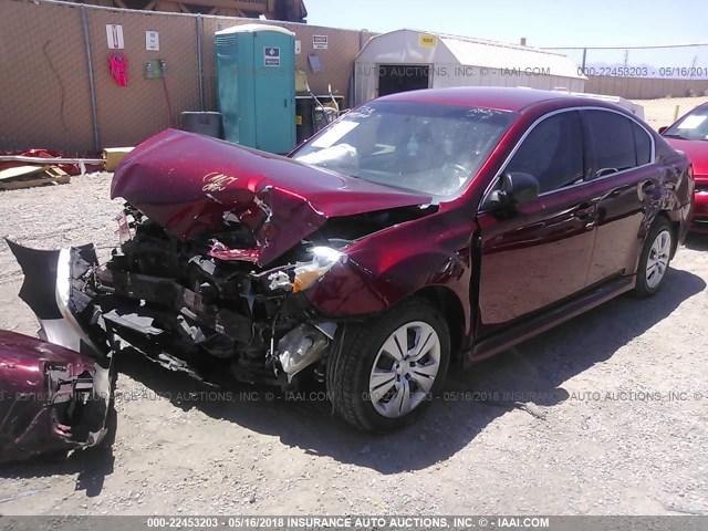 4S3BMBA6XB3264453 - 2011 SUBARU LEGACY 2.5I RED photo 2