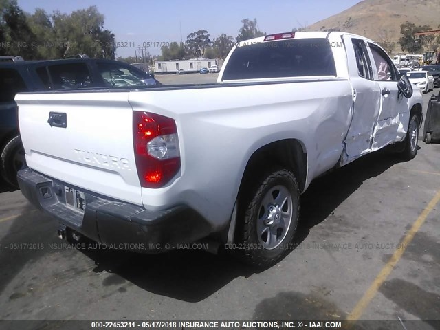 5TFTY5F16FX008753 - 2015 TOYOTA TUNDRA DOUBLE CAB SR/SR5 WHITE photo 4