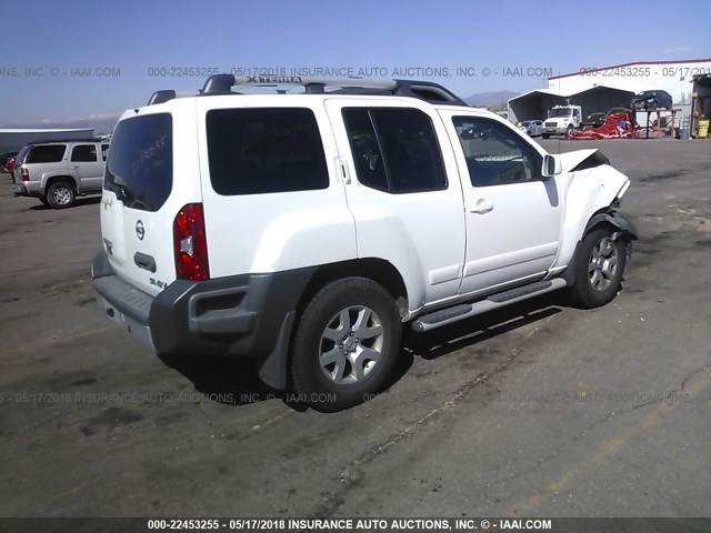 5N1AN0NW3AC506033 - 2010 NISSAN XTERRA OFF ROAD/S/SE WHITE photo 4