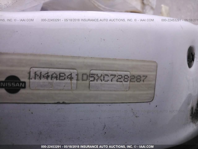 1N4AB41D5XC728287 - 1999 NISSAN SENTRA XE/GXE WHITE photo 9