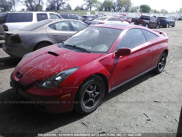 JTDDY32T8Y0033763 - 2000 TOYOTA CELICA GT-S RED photo 2