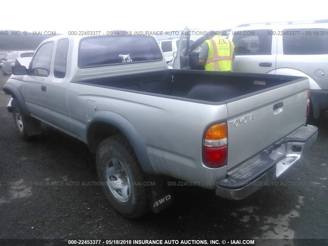 5TEWM72N81Z834227 - 2001 TOYOTA TACOMA XTRACAB SILVER photo 3