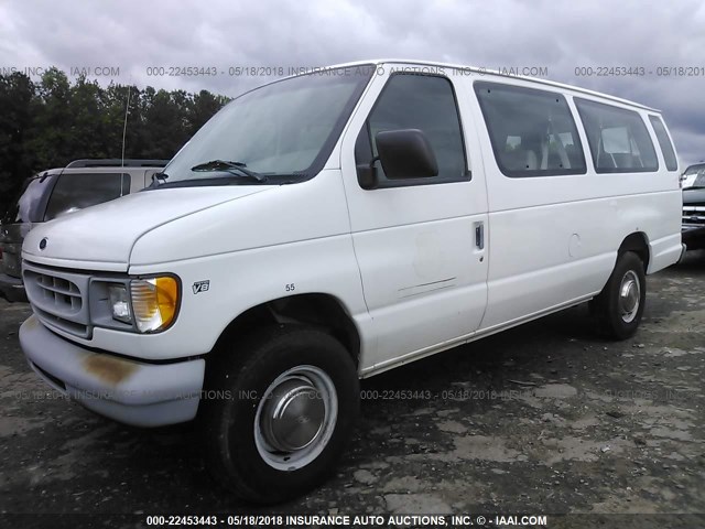 1FBSS31L9XHC14059 - 1999 FORD ECONOLINE E350 SUPER DUTY WAGON WHITE photo 2