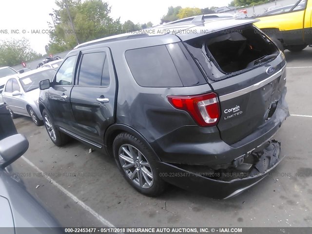 1FM5K8F84GGC94382 - 2016 FORD EXPLORER LIMITED 灰色 照片 3