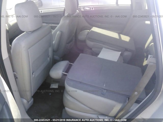 2A8GM68X67R336817 - 2007 CHRYSLER PACIFICA TOURING SILVER photo 8
