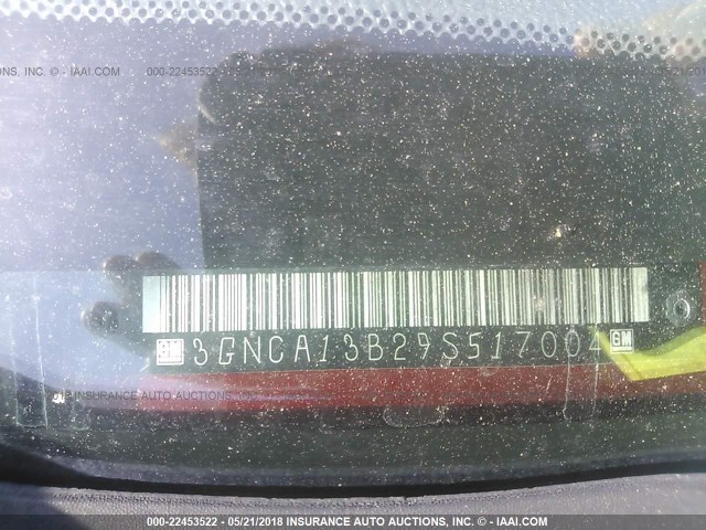 3GNCA13B29S517004 - 2009 CHEVROLET HHR LS Bordo foto 9